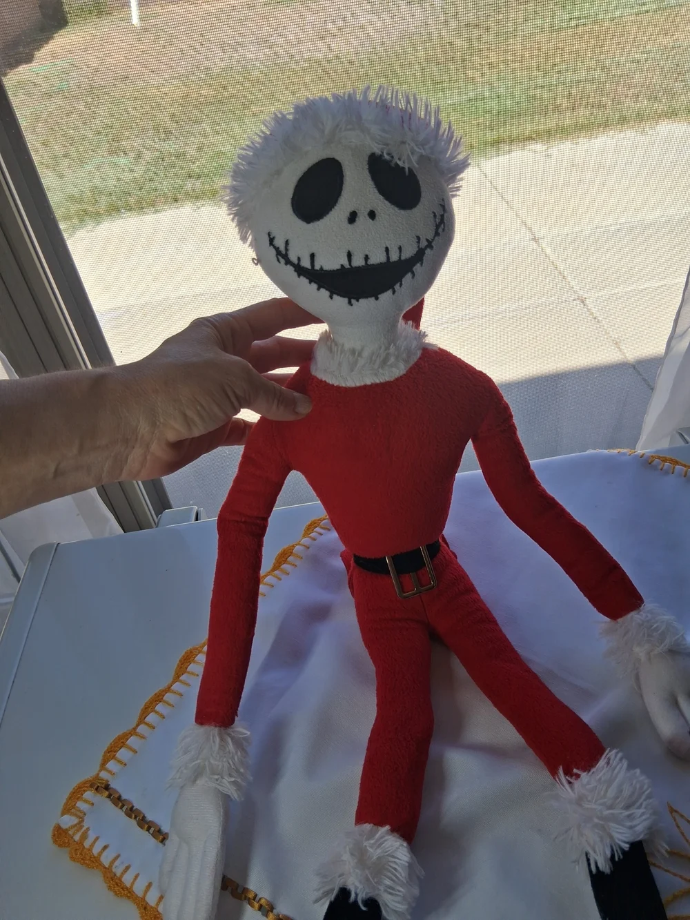 Red Plush Holiday Skeleton Doll - Soft Kids Toy